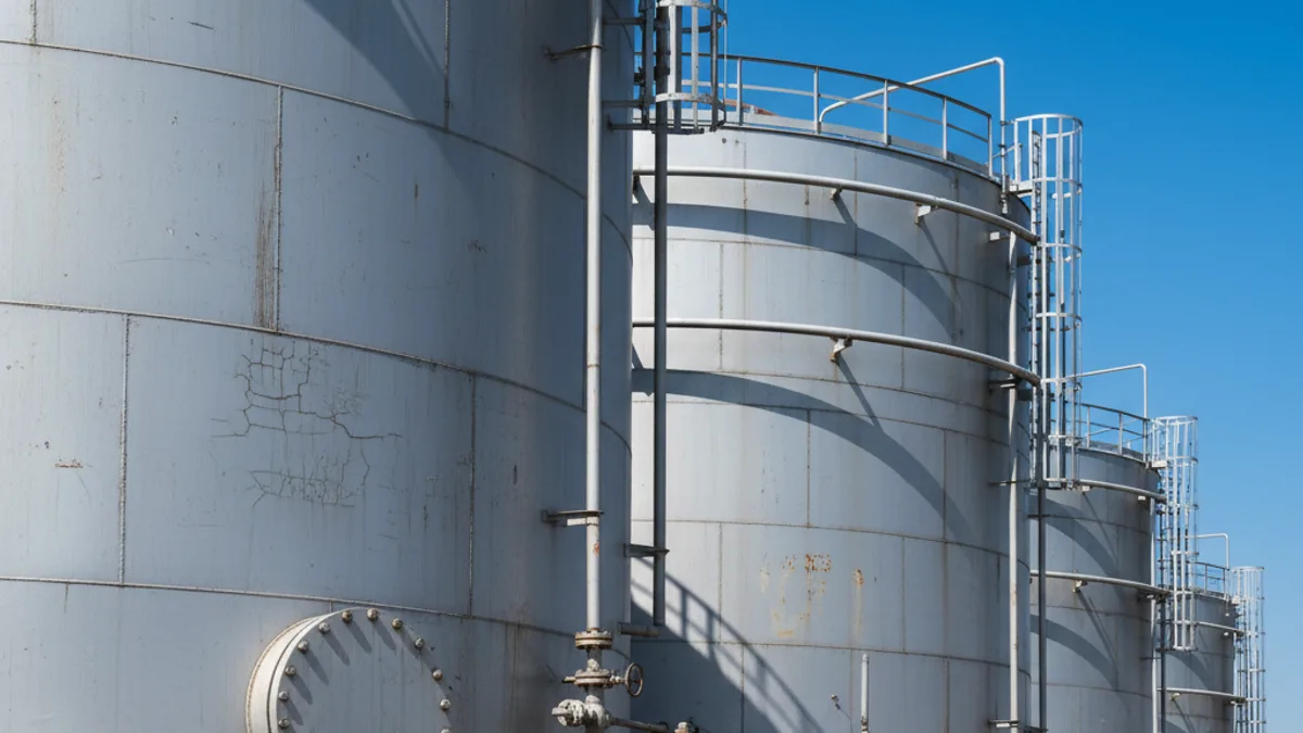 Editorial image: Storage tanks merger scale - Devon and Coterra Move Toward Shareholder Vote on Major Merger