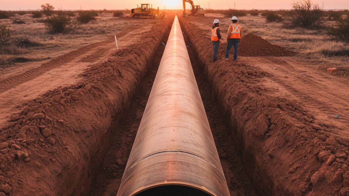 Editorial image: Pipeline dawn construction Permian - Double E Pipeline Eyes Permian Expansion as Natural Gas Demand Grows