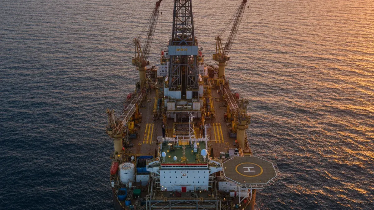 Editorial image: Drillship aerial deepwater isolation - Equinor Kicks Off Six-Well Deepwater Gas Campaign Offshore Brazil