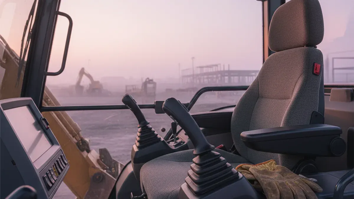 Editorial image: Ergonomic excavator cab controls - Ergonomics Cuts Soft Tissue Injuries in Heavy Equipment Operations