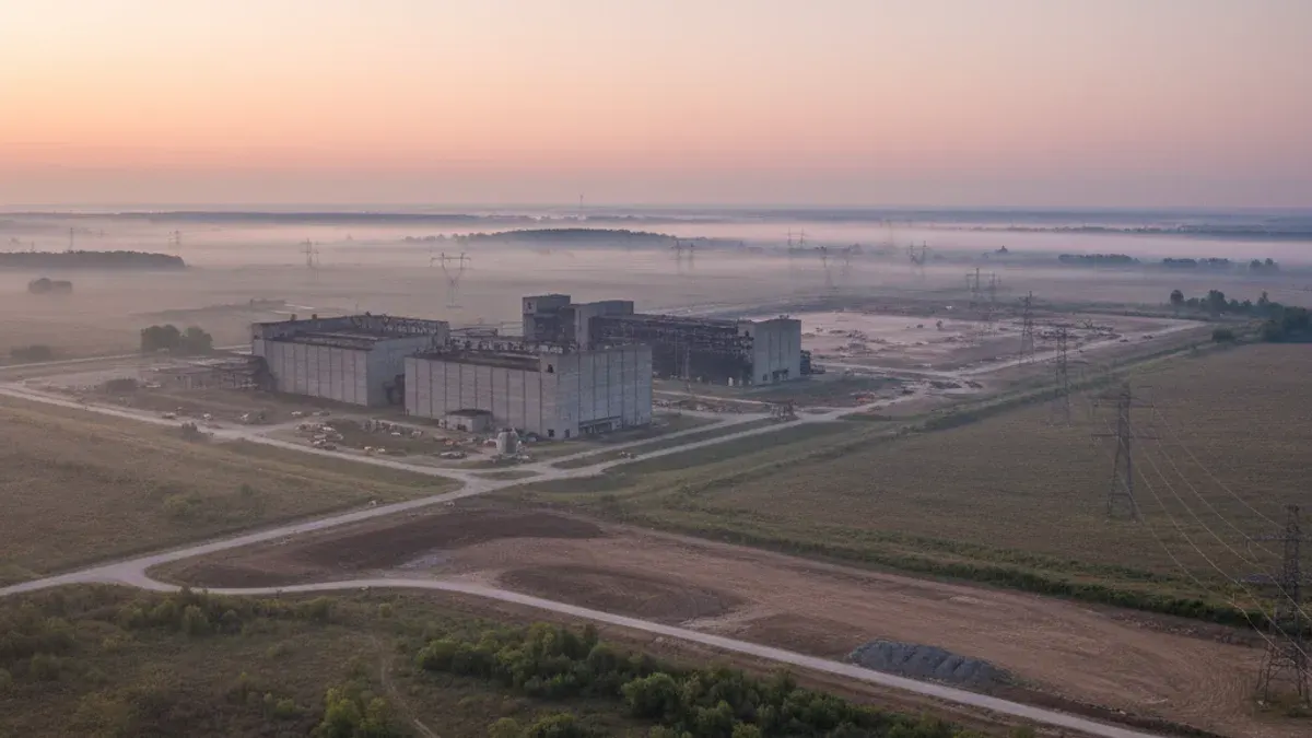 Editorial image: Industrial campus dawn transformation - Former Ohio Uranium Site to Become 10-GW Data Center and Power Campus