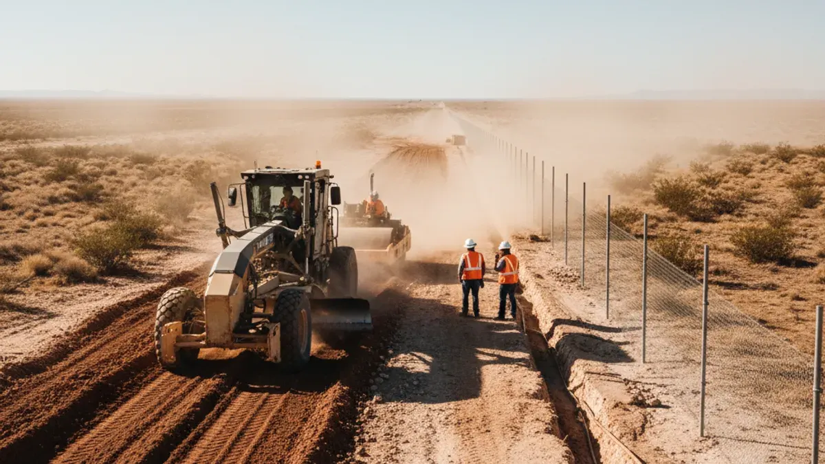 Editorial image: Border construction earthwork operations - Granite Construction Lands $495M in Southern Border Contracts
