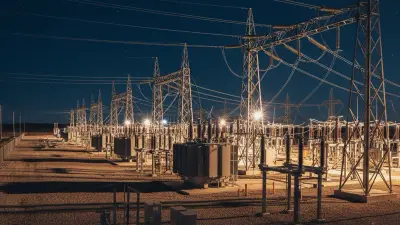 Editorial image: Night substation power infrastructure - Kansas Residents Oppose Data Centers as Infrastructure Strain Concerns Grow
