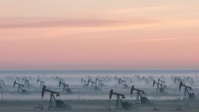 Editorial image: Pumpjack field at dawn - Oil prices could jump $5-12 per barrel Monday as Iran conflict escalates