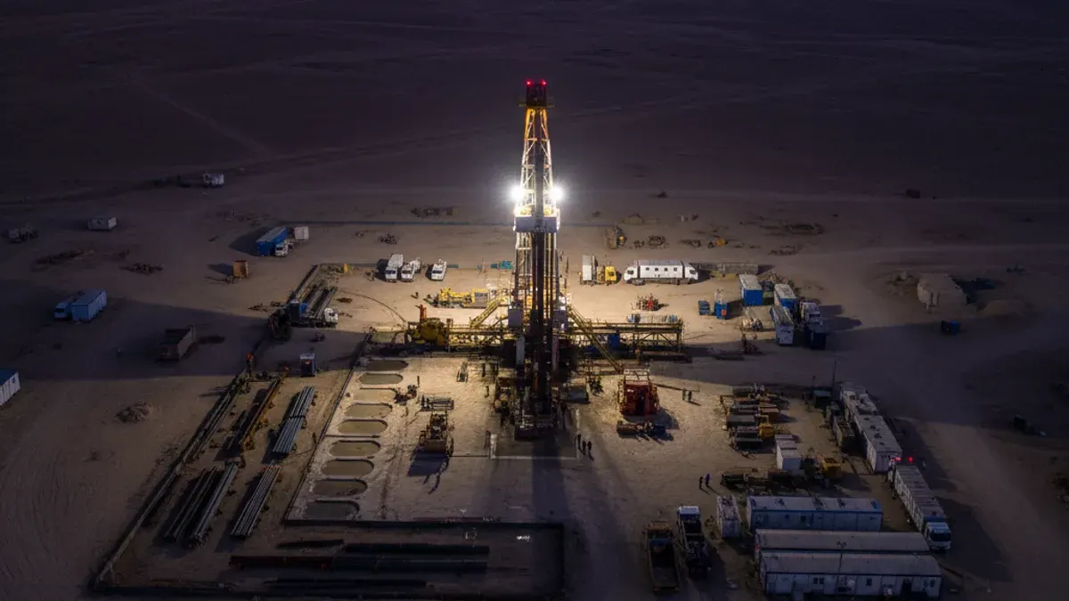 Editorial image: Aerial rig, dusk contrast - Pakistan's OGDCL Posts Triple Output Gains With First Horizontal Clastic Well