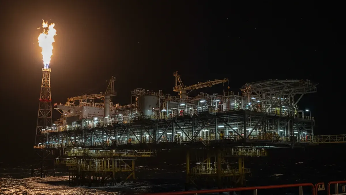 Editorial image: Offshore FPSO night operations - TotalEnergies Adds 25,000 bpd at Brazil Offshore Field, Signals More Santos Basin Work