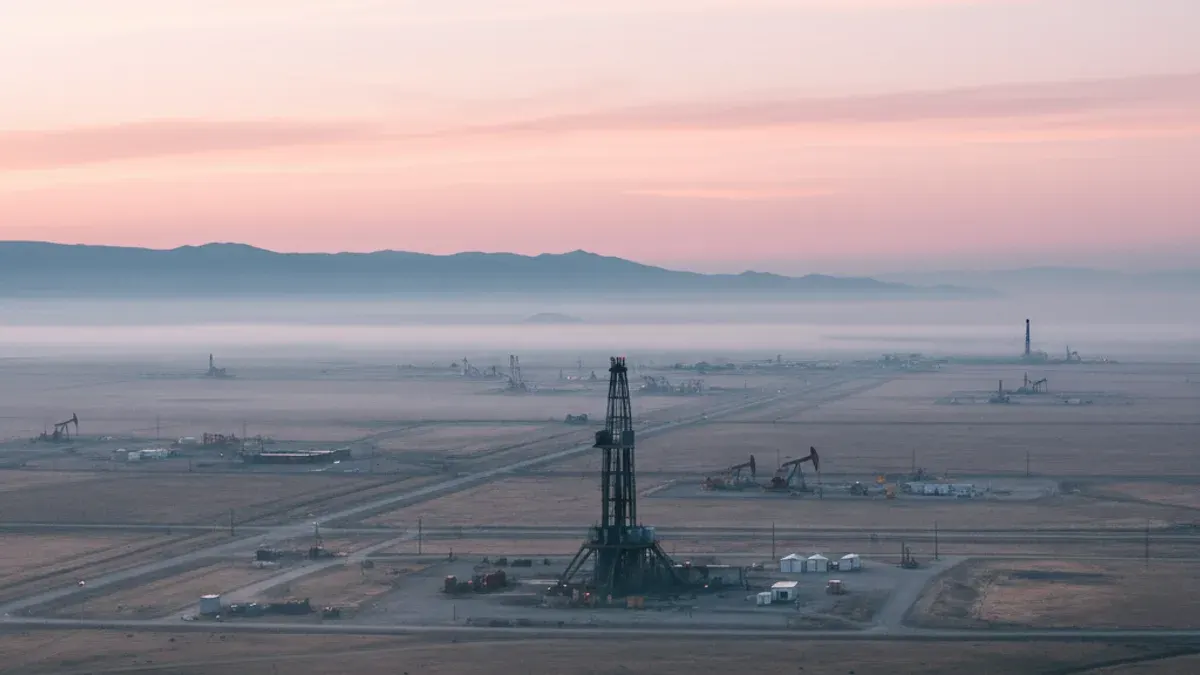 Editorial image: Drilling rig at dawn plains - US Crude Oil Inventories Rise 3.8 Million Barrels, Signal Potential Activity Shifts