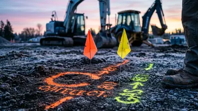 Editorial image: Utility locate markings at dawn - 500+ Daily Dig-Ins Highlight Why April's Safe Digging Month Matters for Excavation Crews