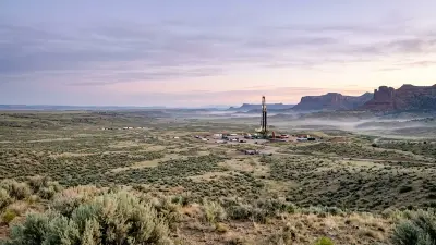 Editorial image: Rocky Mountain dawn drilling landscape - BLM Lease Sales in Colorado, Nevada and Utah Hit $65M, Setting Up Onshore Drilling Wave