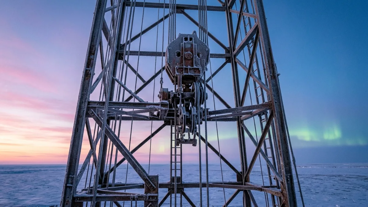 Editorial image: Arctic derrick at dawn - BLM Sets June 2026 Lease Sale for Alaska's Arctic Coastal Plain