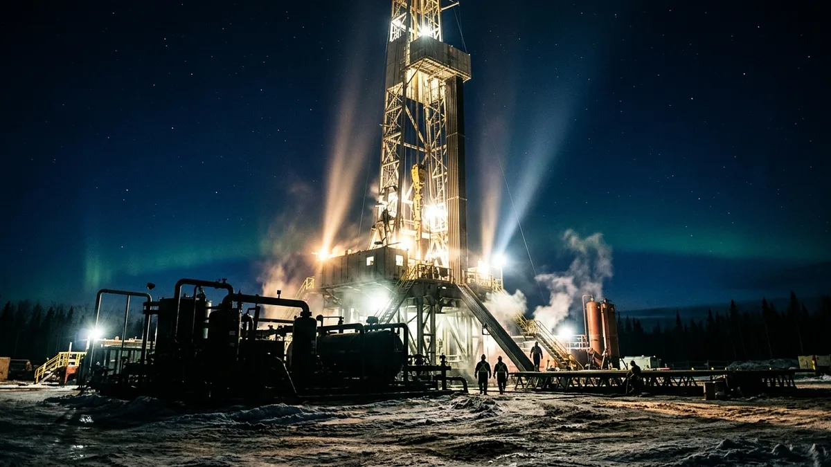 Editorial image: Drilling rig night contrast - Canada Eyes Overhaul of Energy Project Approvals as Bottlenecks Stall Billions in Work