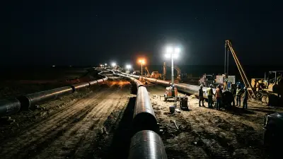 Editorial image: Pipeline recovery night operations - Halliburton Calls North America an "Early Innings" Recovery — What That Means for Field Crews