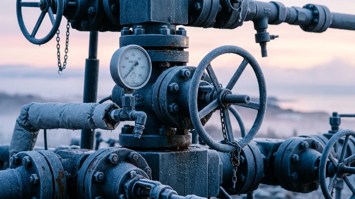 Editorial image: Frosty wellhead at dawn - Nova Scotia Offers Up to $5M CAD Per Well in Onshore Gas Exploration Incentives