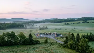 Editorial image: Rural dawn wellsite landscape - Nova Scotia Opens Consultations on Onshore Gas Development After Decade-Long Fracking Ban