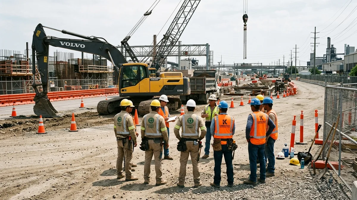 Editorial image: Safety stand-down construction site - OSHA-Backed Struck-By Stand Down Runs April 20-24, Targeting Construction's Top Injury Cause
