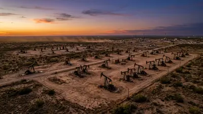Editorial image: Pumpjacks dusk aerial heat - OSHA's Revised Heat NEP Puts Outdoor Field Crews Directly in the Inspection Crosshairs