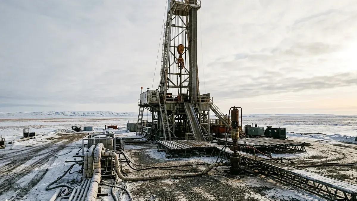 Editorial image: Arctic drilling rig, midday tundra - Santos Confirms North Slope Oil Discovery at Quokka-1, Eyes Major Nanushuk Development