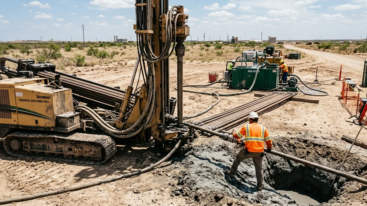 Editorial image: HDD clay drilling ground-level - Why Clay Inhibition Should Be Planned Before the Bore Starts, Not After Torque Spikes