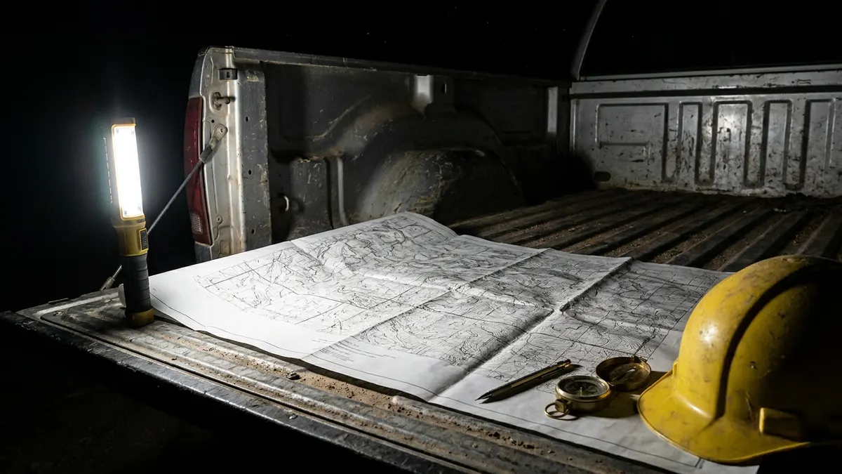 Editorial image: Land map, night acquisition planning - Devon's $2.6B Delaware Basin Land Grab Signals Permian Buildout Is Just Getting Started