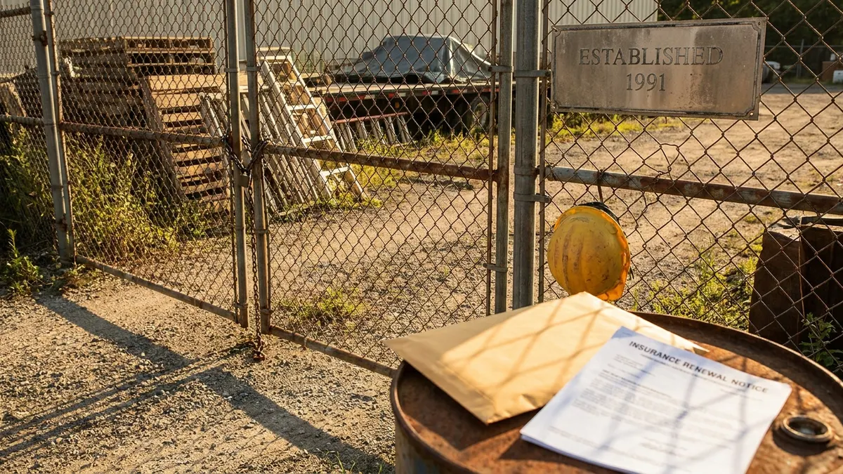 Editorial image: Shuttered contractor yard, insurance lapse - New York's Scaffold Law Is Shrinking the Contractor Pool and Driving Up Project Costs