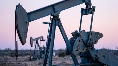 Editorial image: Pumpjack dawn cool-blue closeup - Texas Upstream Sector Added 1,800 Jobs in March, Job Postings Surge 7%
