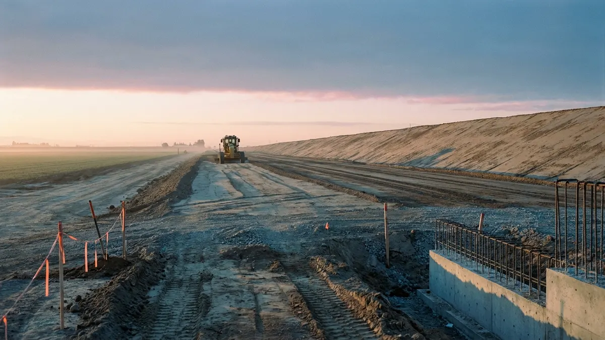 Editorial image: Dawn rail corridor groundwork - California HSR Authority Launches RFQ for $2.4B Merced-to-Madera Civil Works Contract