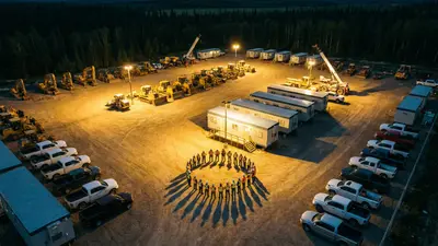 Editorial image: Night training yard gathering - Canada's Building Trades Unions Launches 41-Point Indigenous Workforce Plan