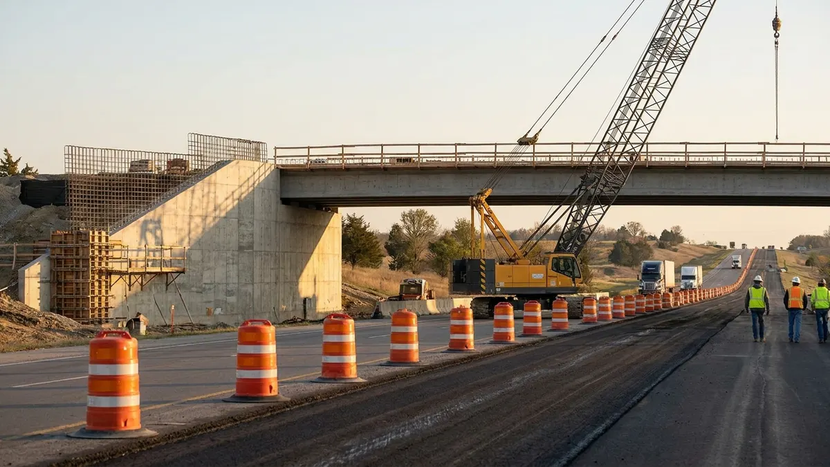 Editorial image: Highway interchange bridge construction - Capital-CMT Team Selected for $471M Missouri I-44 Design-Build Freight Corridor Project