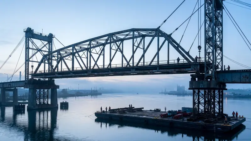 Flatiron/Dragados and Mammoet Remove 2,300-Tonne Harbor Bridge Span in 36-Hour Operation - FieldNews