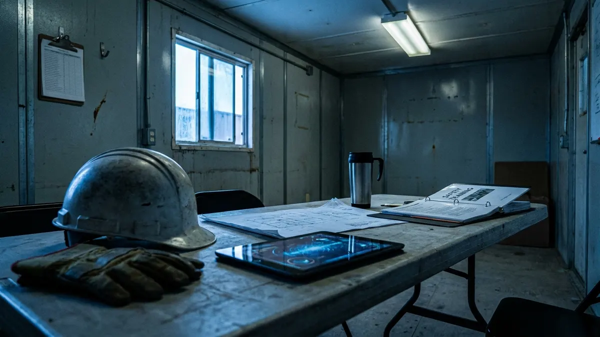 Editorial image: Empty trailer, AI training gap - DEWALT Study Finds Construction Workers Want AI but Aren't Getting the Training to Use It
