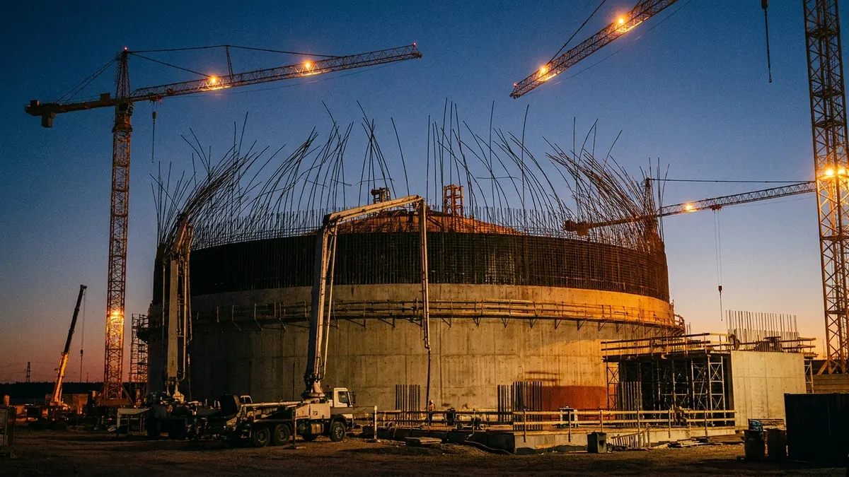 Editorial image: Nuclear reactor dome construction - DOE Commits $17.5B in Loans to Build 10 Large Nuclear Reactors at Five Sites