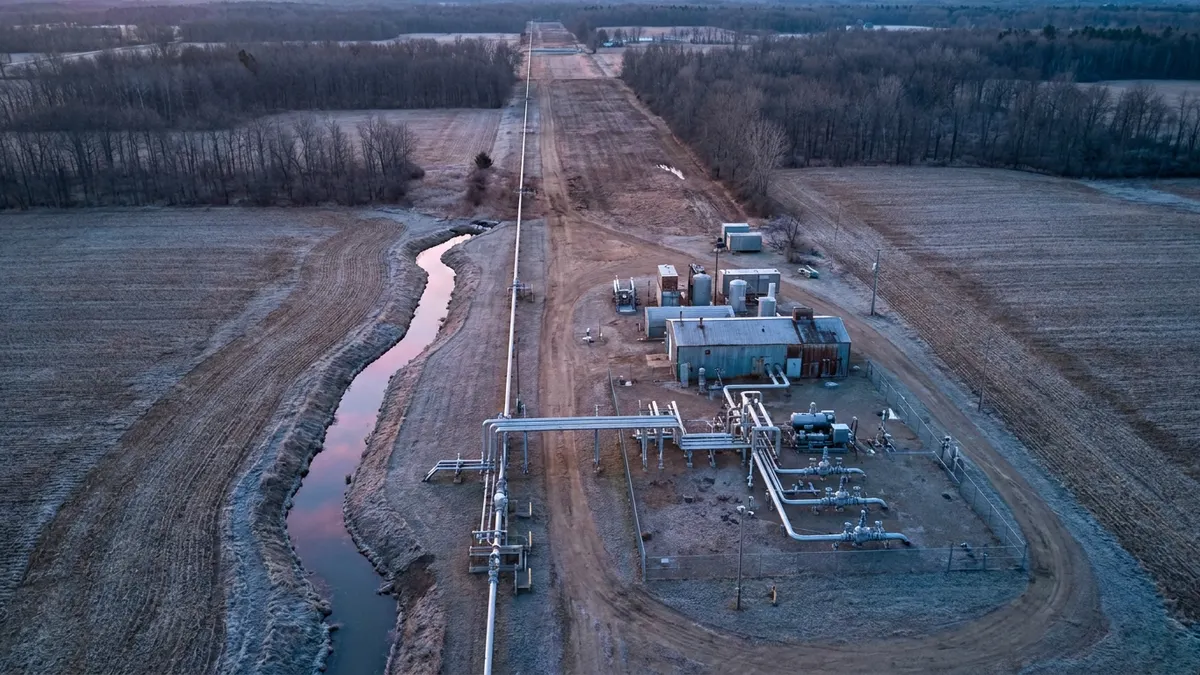 Editorial image: Pipeline corridor dawn aerial - Federal Government Awards DTE Energy $1.6B Loan to Upgrade 800 Miles of Michigan Gas Pipeline