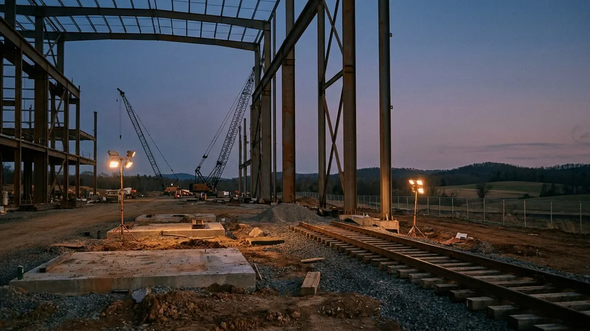 Editorial image: Transformer plant steel rising - Hitachi Energy Breaks Ground on $457M Virginia Transformer Plant, Targeting Nation's Largest LPT Facility