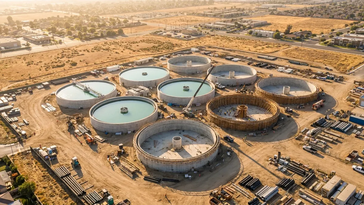 Editorial image: Desalter facility aerial construction - Jacobs-McCarthy JV Breaks Ground on $185M Torrance Groundwater Desalter Expansion