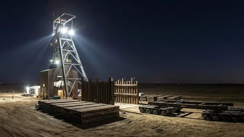 Mammoet and Ledcor Complete Major Headframe Installation at BHP's Jansen Potash Mine - FieldNews