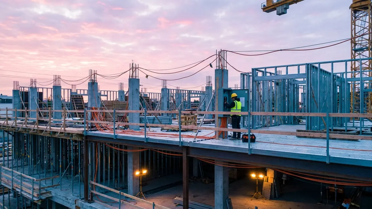 Editorial image: Dawn construction site electrical hazard - McElhattan Foundation Offering $1 Million Prizes to Eliminate Workplace Electrocutions