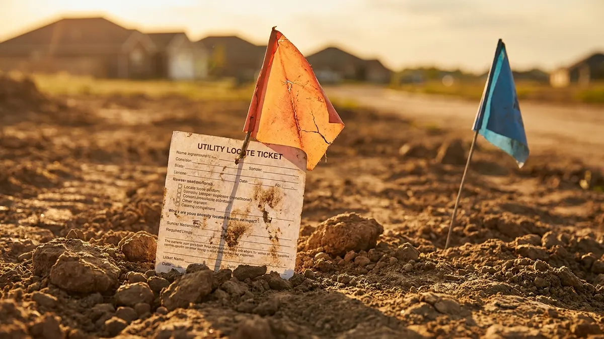 Editorial image: Mismatched utility locate flags - Ohio Gas Explosion Triggered by Contractor Strike Destroys Three Homes, Damages 30 More