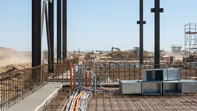 Editorial image: Pork plant foundation under construction - Smithfield Foods Taps Chicago Firm for $1.3B Pork Plant in Sioux Falls