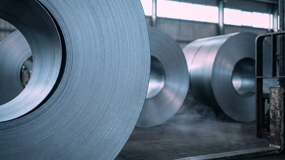 Editorial image: Domestic steel coils, mill floor - Steel Imports Drop 30% Year-to-Date as Section 232 Tariffs Drive Buyers to Domestic Supply