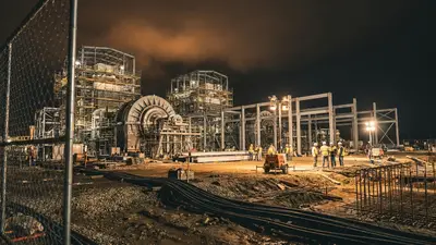 Editorial image: Gas plant under night construction - TVA Eyes Up to 26 GW of New Gas Generation, Signaling Major Construction Wave in the Southeast