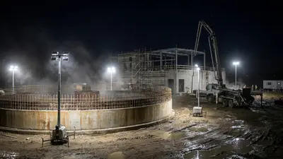 Editorial image: Nighttime wastewater plant construction site - Aecon-Led Consortium Lands $815M Winnipeg Wastewater Upgrade