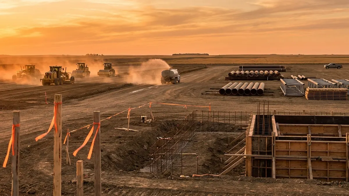 Editorial image: greenfield gas plant site prep - Aecon's $1.2B Alberta Gas Plant Deal Signals Subcontracting Wave for Data-Center Power Buildout