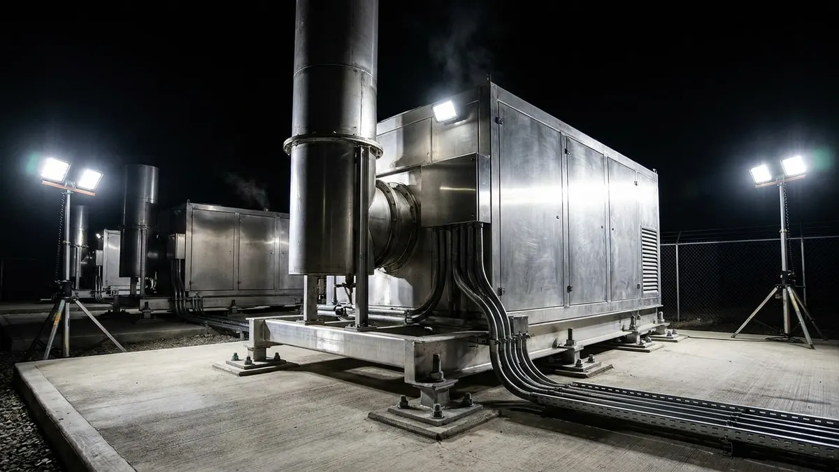 Editorial image: mobile turbine generator night deployment - Baker Hughes, Kodiak Ink Deal for 1.8 GW of Data Center Power Gear
