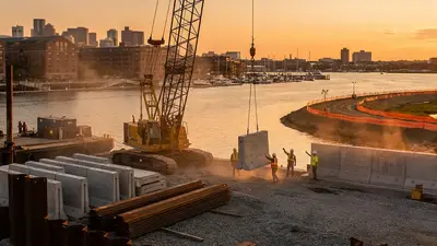 Editorial image: Boston coastal floodwall construction underway - Boston Secures 65% Federal Match for $10B Flood Defense Plan