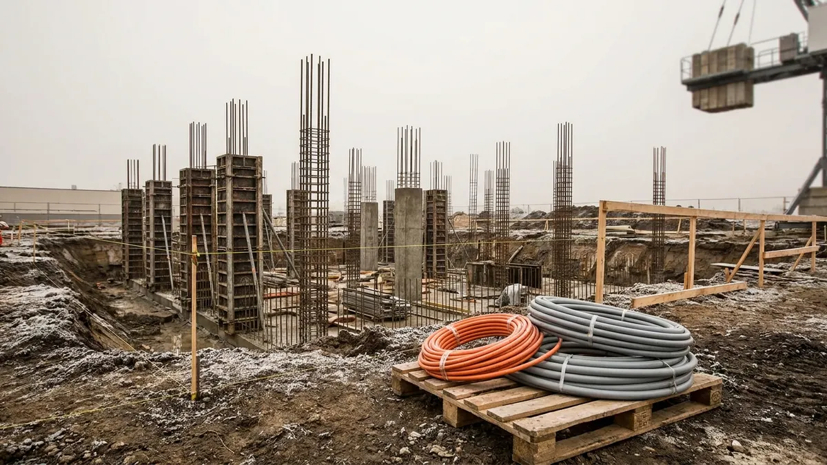 Editorial image: Foundation rebar and conduit staging - Broccolini Breaks Ground on $750M Nokia R&D Campus in Kanata North