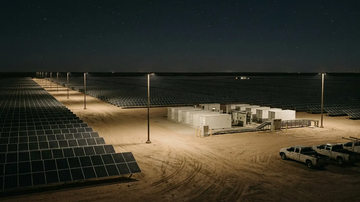 Editorial image: Nighttime solar complex phased build-out - Origis Energy Nears 1-GW Milestone at Rockhound Solar Complex in Texas