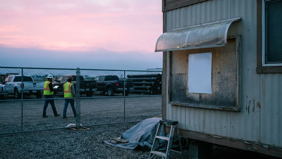 Editorial image: Posted OSHA notice, dawn worksite - OSHA Releases New Guidance for Small Employers Responding to Complaints and Referrals