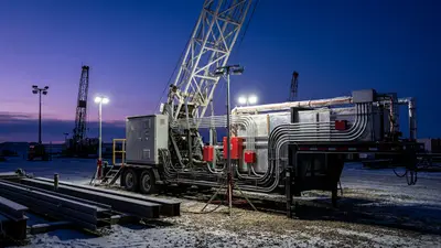 Editorial image: Electrified workover rig at winter yard - Ranger Energy to Build Three More ECHO Rigs for Chevron's Hess Unit