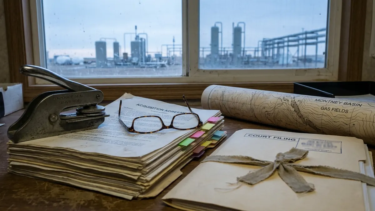 Editorial image: Merger documents at field office desk - ARC Resources Shareholders Approve Shell's $22B Takeover, Clearing Key Hurdle