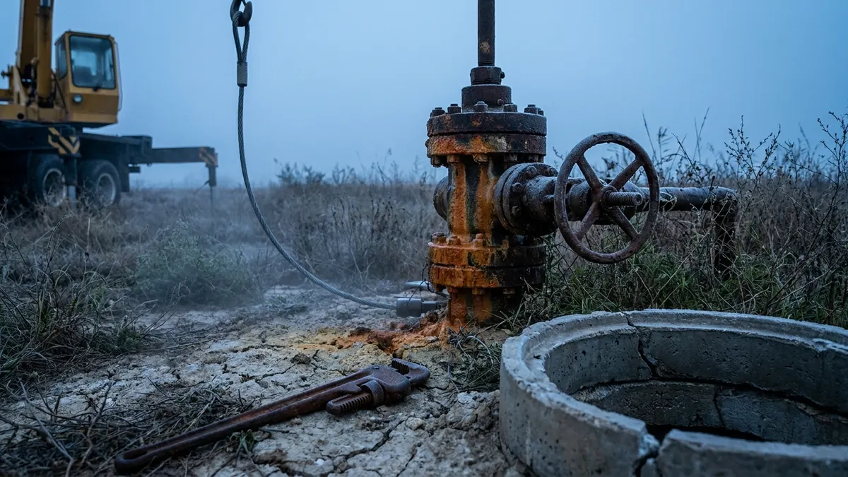 Editorial image: Rusted orphan wellhead awaiting plugging - Texas Orphan Well Costs Hit $202 Million Record as Plugging Bills Pile Up